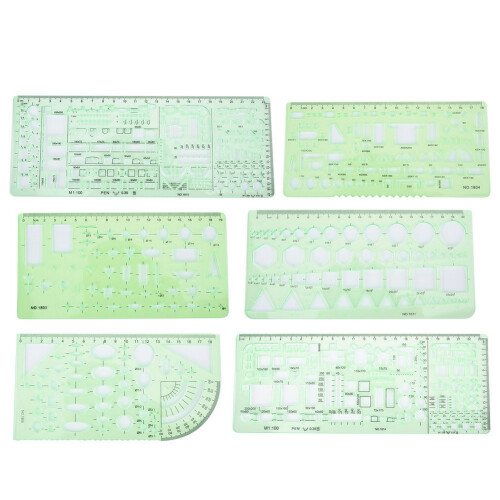 DIY Architecture Drawing Kit with Multifunctional Rulers Hollow Design #3 1