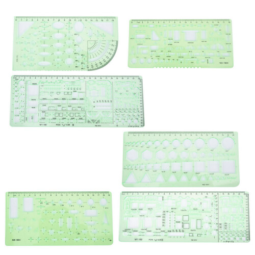 DIY Architecture Drawing Kit with Multifunctional Rulers Hollow Design #3 2