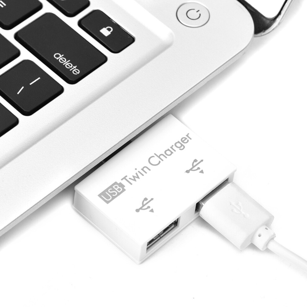 Usb2.0 Splitter Adapter: Dual-Port Charging Hub Connector White 8061341405666