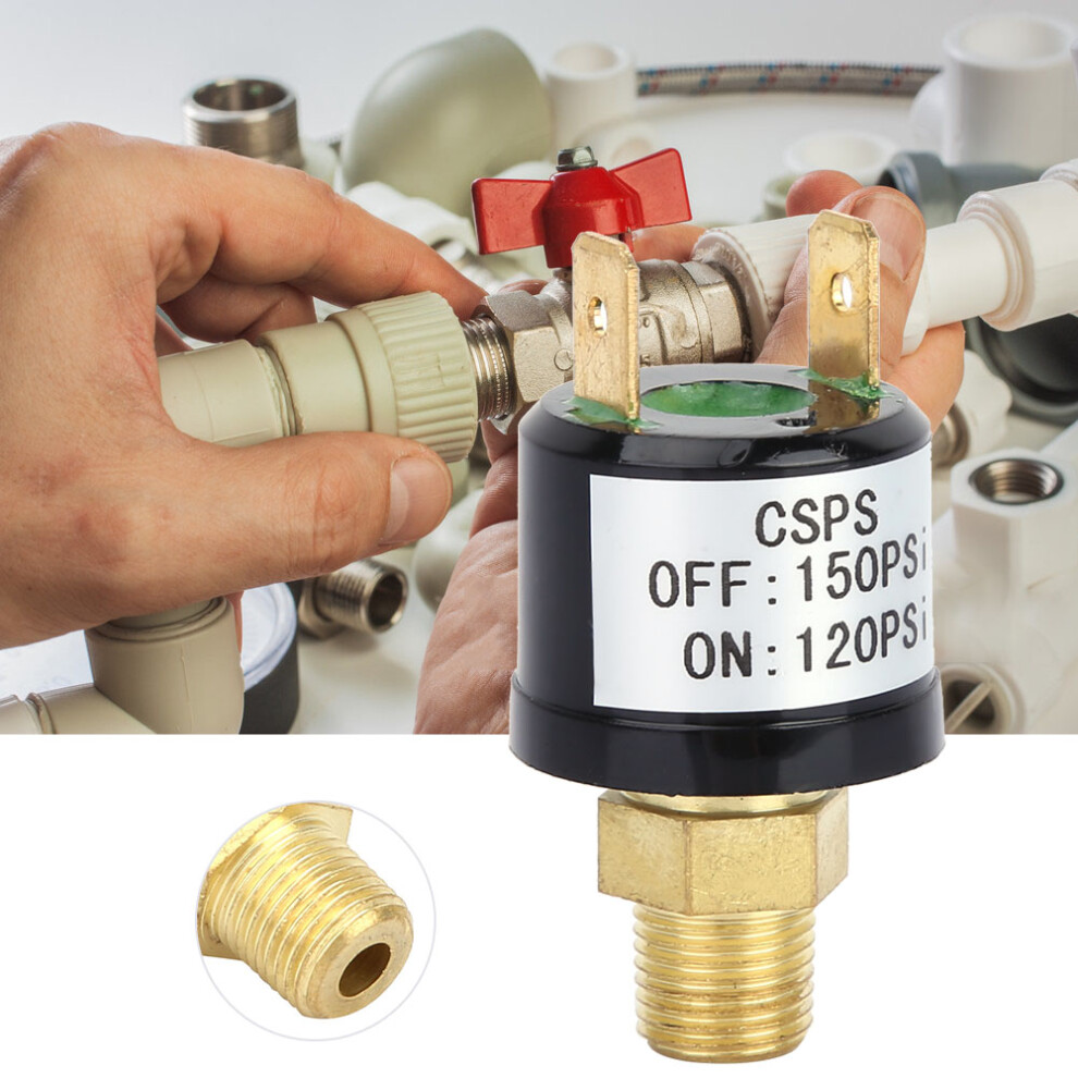 12V 1/4'' Universal Npt Air Compressor Tank Pressure Control Switch 90-120 Psi 9331341405881