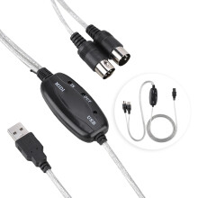 MIDI to USB Cable Converter MIDI Interface Adapter for Keyboard Music Recording