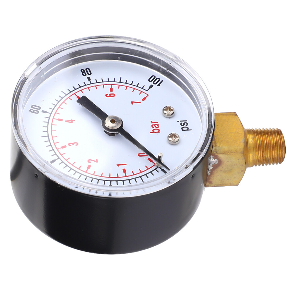 Accurate Brass Pressure Gauge 50Mm 1/8 Bspt 0-100 Psi For Various Media 9471341408434