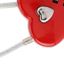 Heart Shape 3-Digit Code Lock for Luggage, Red, Zinc Alloy, Portable