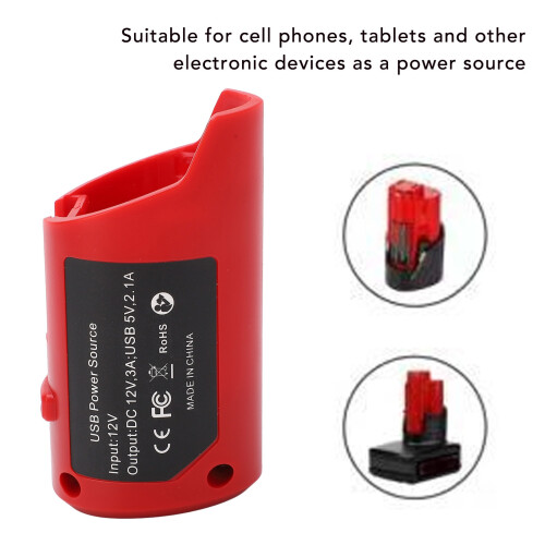 USB-Batterieladeadapter ABS 5V 2,1A / DC 12V 3A 2