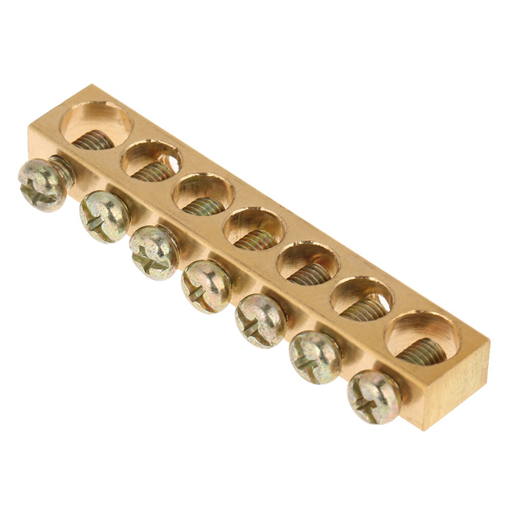 10Pcs 7-Hole Brass Ground Bar Terminal Block For Distribution Boxes 3781341415605