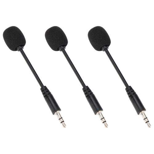 3PCS Adjustable 3.5mm Microphone Set - Flexible, Compact, Black 1