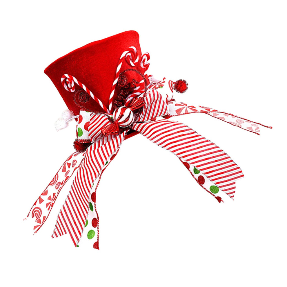 Elegant Christmas Tree Topper Santa Hat Star, Holiday Decoration with Stylish Design for Parties, 12 Inch, Red and White-image-OPC-PJMNP88-NEW