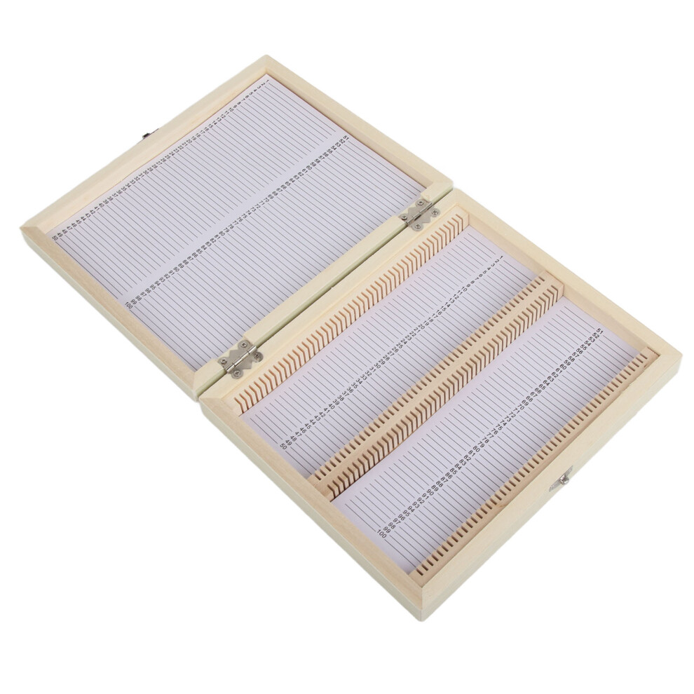 Set Of 100 Biology Glass Microscope Slides With Wooden Case For Lab Use 4901341421058
