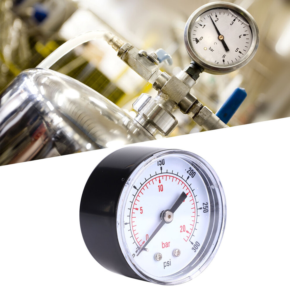 50Mm Dial Pressure Gauge 0-300Psi/20Bar, 1/8 Bspt Back Connect 8331341420571