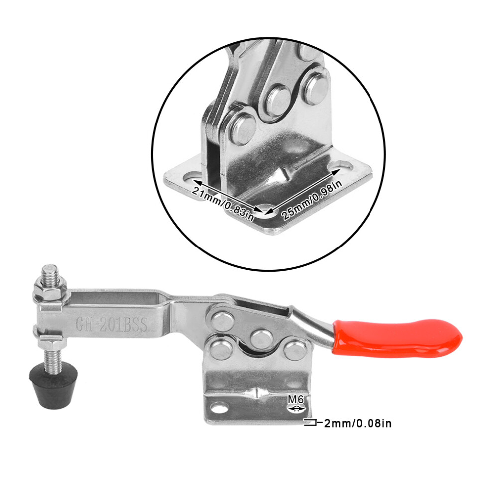 Rustproof 304 Stainless Steel Horizontal Toggle Clamp 27Kg Force 4921341425979