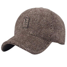 Sport Winter Baseball Cap for Men, Adjustable Cotton Golf Trucker Hat, One Size Khaki for Outdoor Running and Leisure