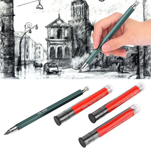 Erasable Automatic Charcoal Pencil 4.0mm Core Art Drawing Tool