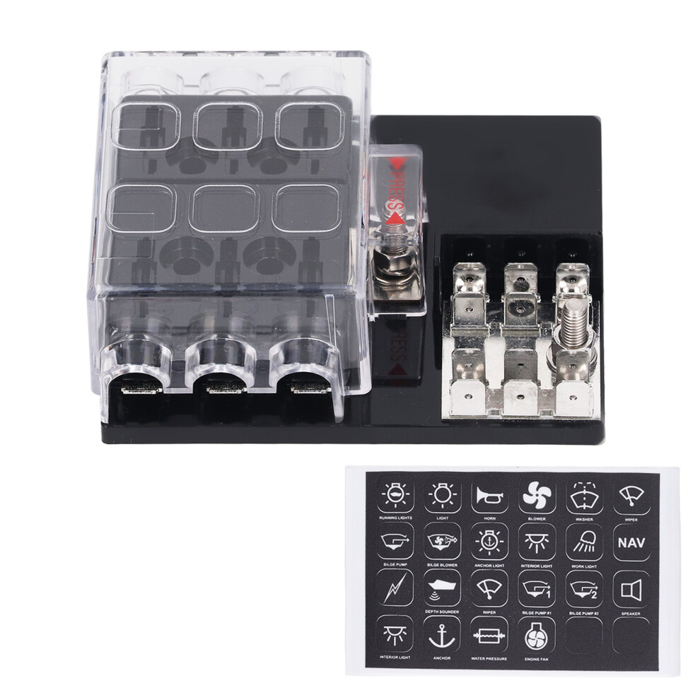 Blade Fuse Box 6 Way ATC ATO Waterproof Block