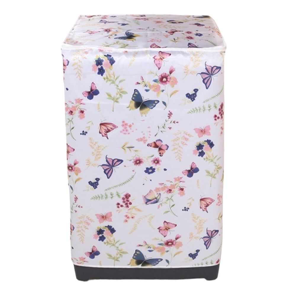 Washing Machine Covers 2 Piece Waterproof Dryer Cover with UV Protection Silver Coated Zippered Cover 55x58x85cm White-image-OPC-PJMNVKK-NEW