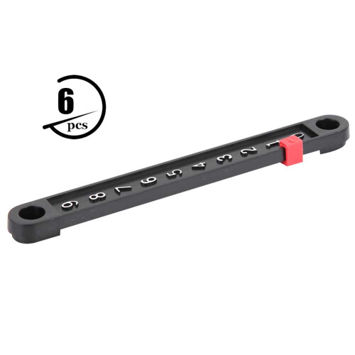 6 Pcs Mini Snooker Score Board with Pointer & Number Strip, Durable Plastic Black 1