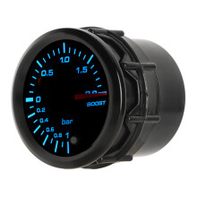 2 Zoll 52 mm Turbo-Boost-Anzeige mit Sensor Zeiger Typ 7 Farb-LED-Rücklicht Universell für Benzin-Modifizierte Fahrzeuge