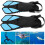 1 Pair Adjustable Diving Fins Soft TPR Open Heel 12