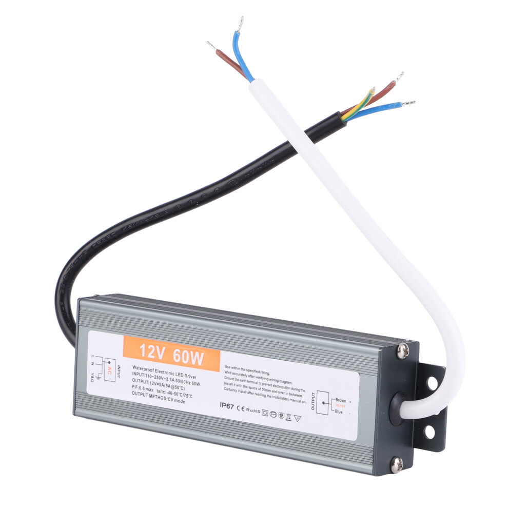 60W Waterproof Ac110-250V Led Power Supply Driver Dc12v Slim Ultrathin Design 5061341438186