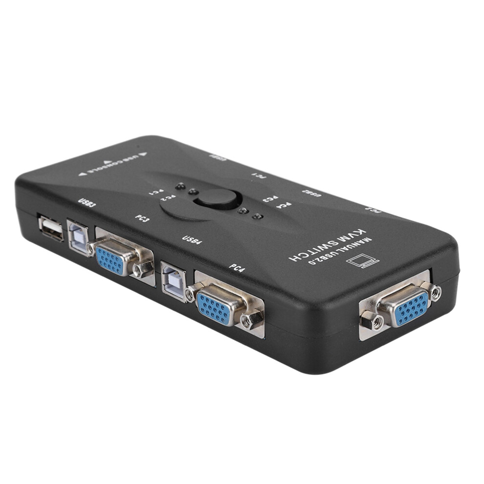 Usb 2.0 Kvm Switch 4-Port Vga/Svga Monitor Hub For Pc Keyboard Mouse 60Hz 3341341440191