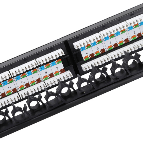 Gold Plated 24 Port CAT6 Network Patch Panel 48.49.54.5cm 2