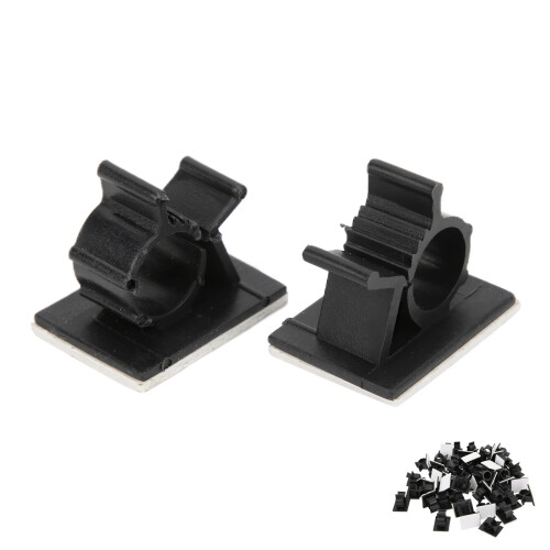 50pcs Black Adjustable Nylon Cable Management Clips, Wire Organizer