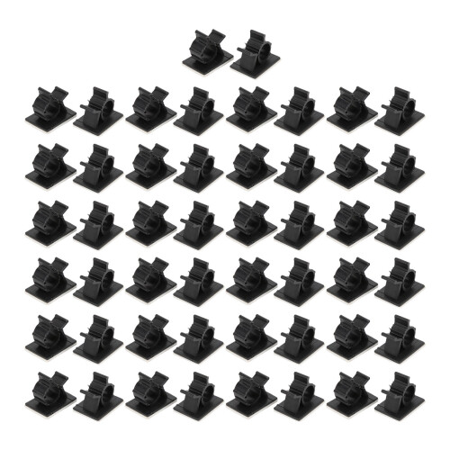50pcs Black Adjustable Nylon Cable Management Clips, Wire Organizer 1