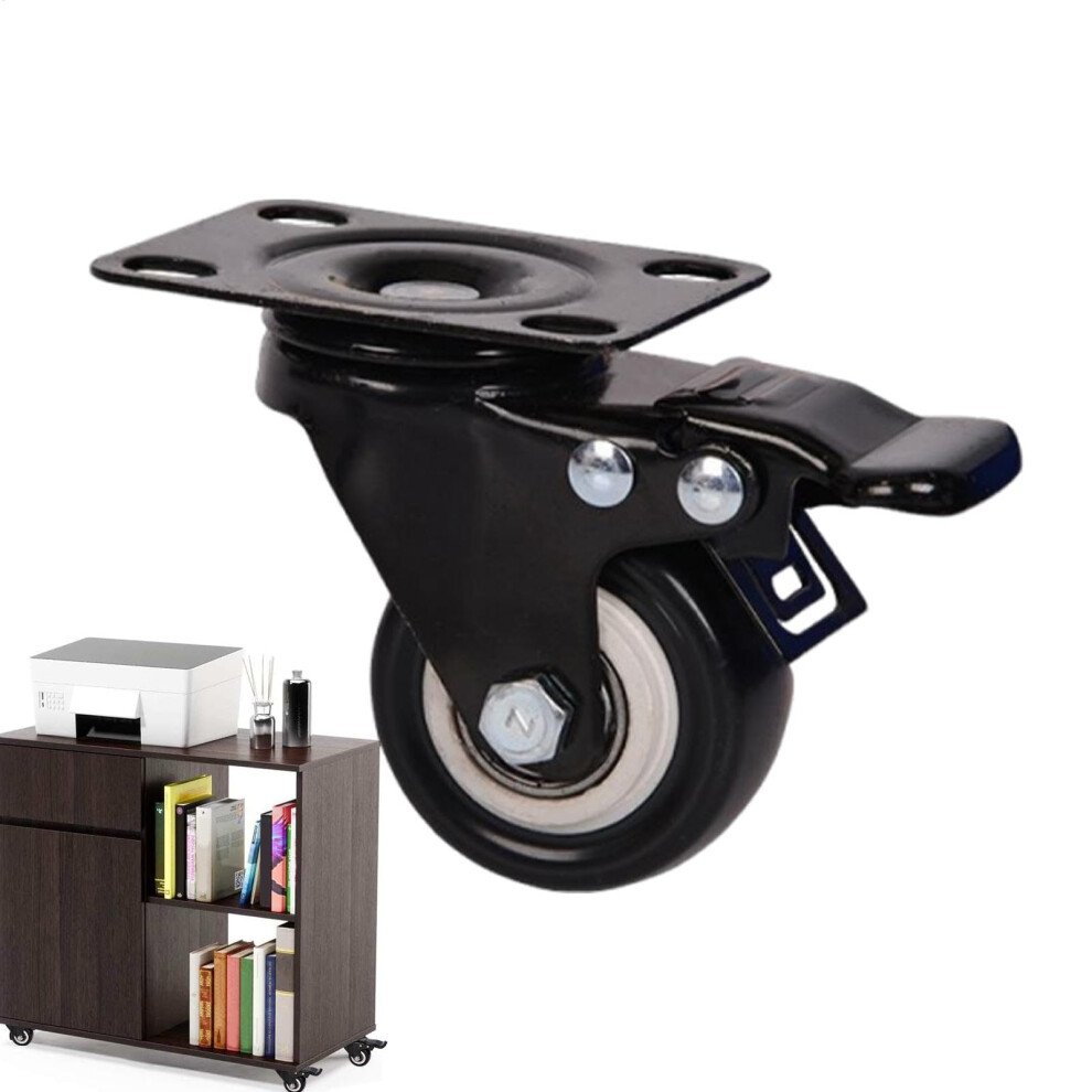 Swivel Castors Locking Castors 1.5 Inch Heavy Duty Multidirectional Plate Wheels With Brake For Workbench Hospital Furniture 6493810677892
