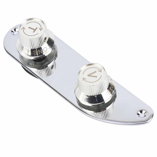 Electric Bass Control Plate with Knobs for Fender 51 P, Chrome