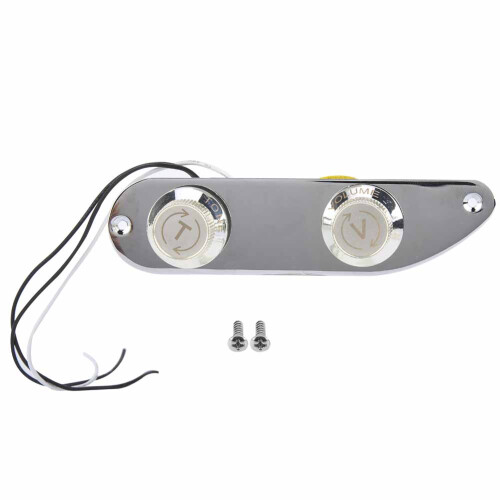 Electric Bass Control Plate with Knobs for Fender 51 P, Chrome 1