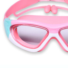Kinder Schwimmbrille Klare Sicht Schwimmbrille mit Ohrenstöpseln für Jungen und Mädchen Orange Pink