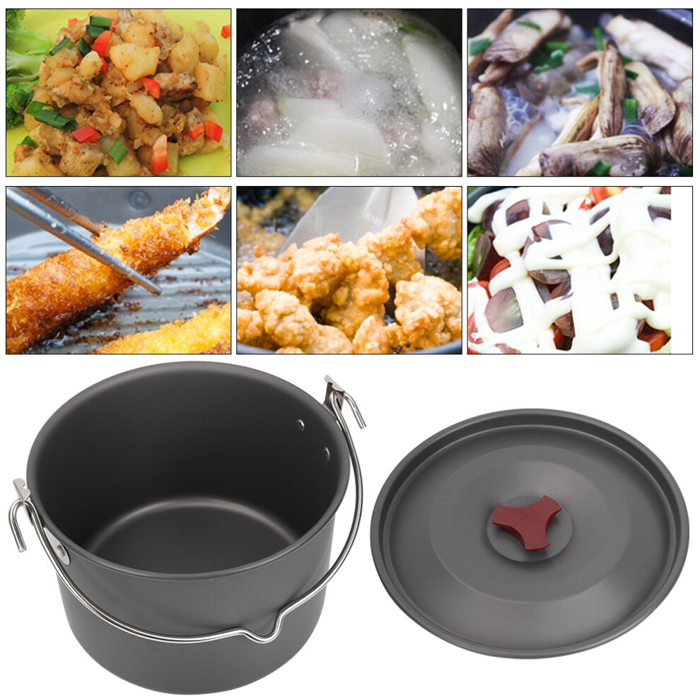 Hanging Camping Pot Single Outdoor Cooking Pot 22x22x17cm-image-OPC-PJMNZNY-NEW