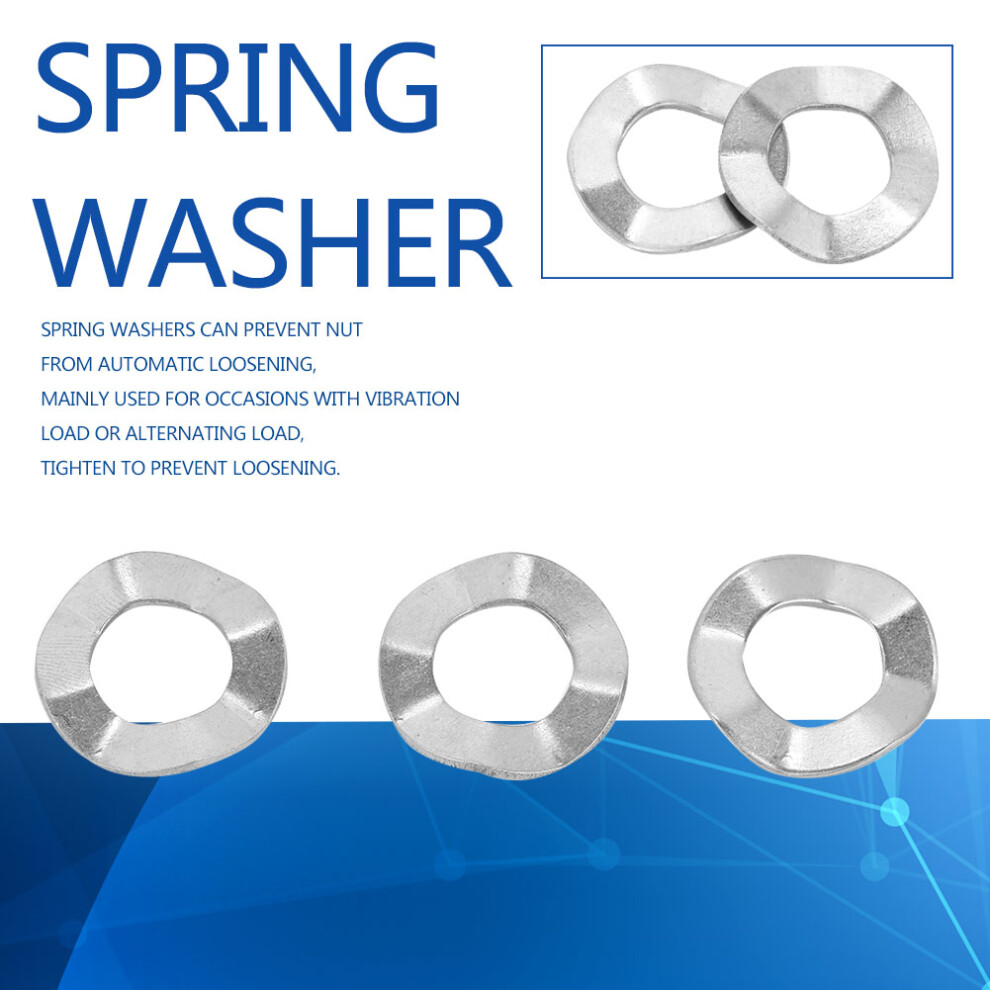 M14 Stainless Steel Wave Washer 10Pcs - Locking Spring Washers Set 8761341452928
