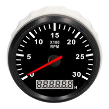 85mm Waterproof Tachometer Gauge 3000RPM with LCD Hourmeter Red Backlight