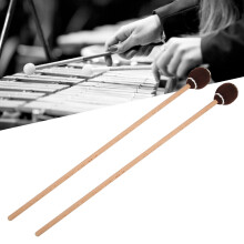 Portable Marimba Mallets with Spherical Wool Ball Heads 1 Pair Brown