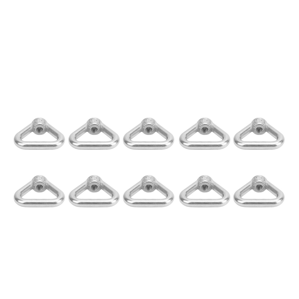304 Stainless Steel M8 Triangle Ring Nut Set 10Pcs Silver Screw 4691341456890