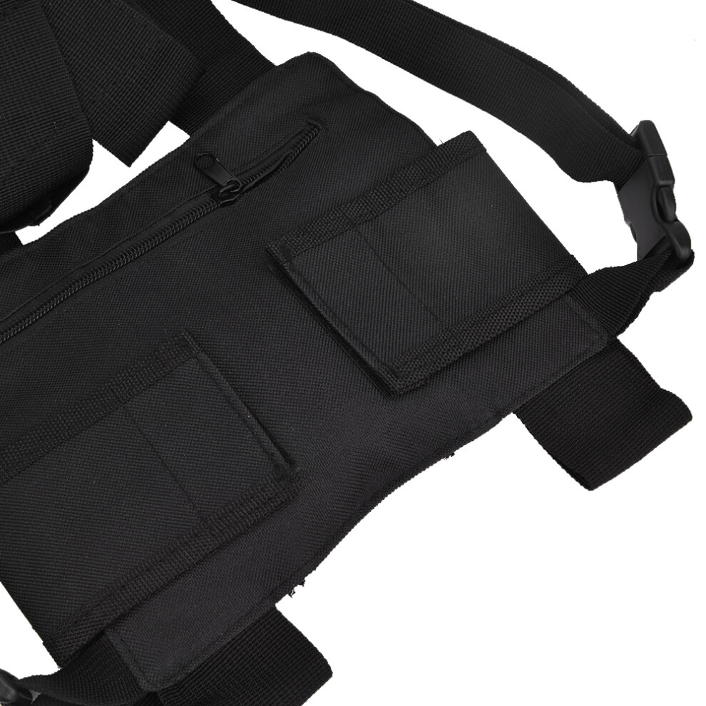 Black Tactics Vest Lightweight Outdoor CS Protector with Reflective Stripes-image-OPC-PJMP5C9-NEW