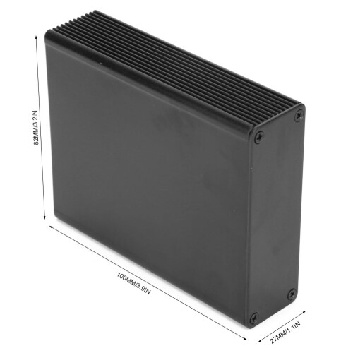 Aluminium-PCB-Gehäuse 27x82x100mm mattschwarz 2