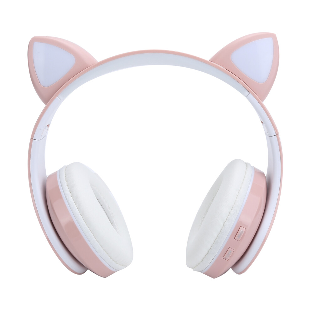 Bluetooth 5.0 Cat Ear Headphones Pink Circle Lighting for Teens-image-OPC-PJMP5K9-NEW