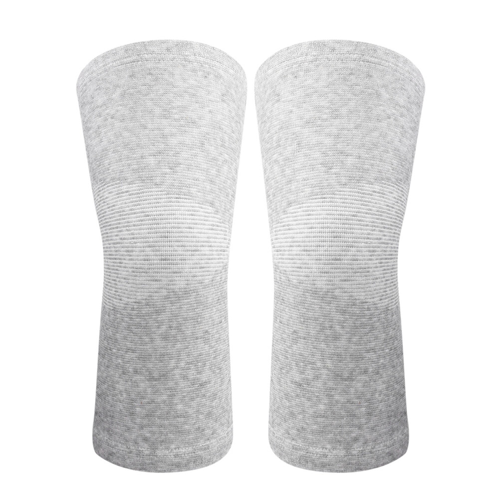 Elastic Bamboo Carbon Fiber Knee Sleeves Gray L - Pain Relief Support