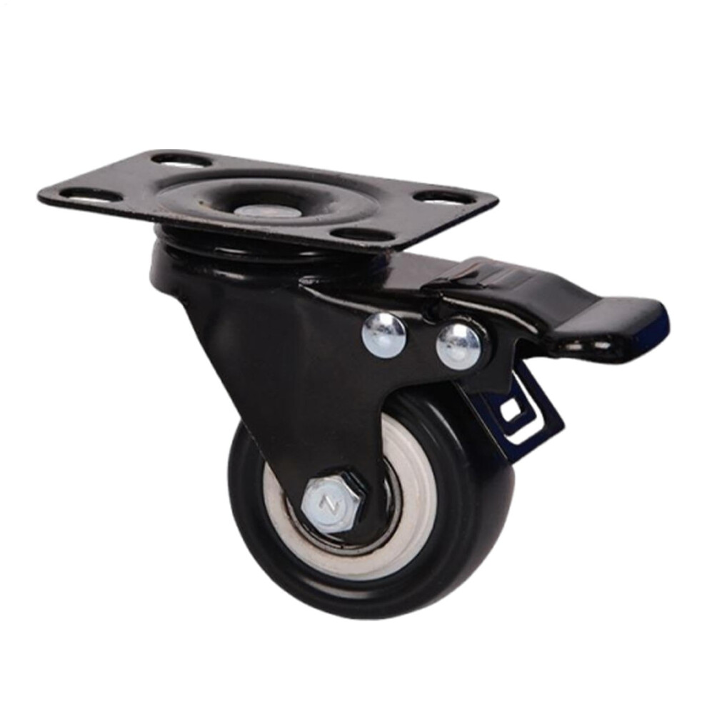 Locking Castors 1.5 Inch Heavy Duty Swivel Plate Casters With Brake For Furniture Workbench Trolley And Multidirectional Use 6493810678042
