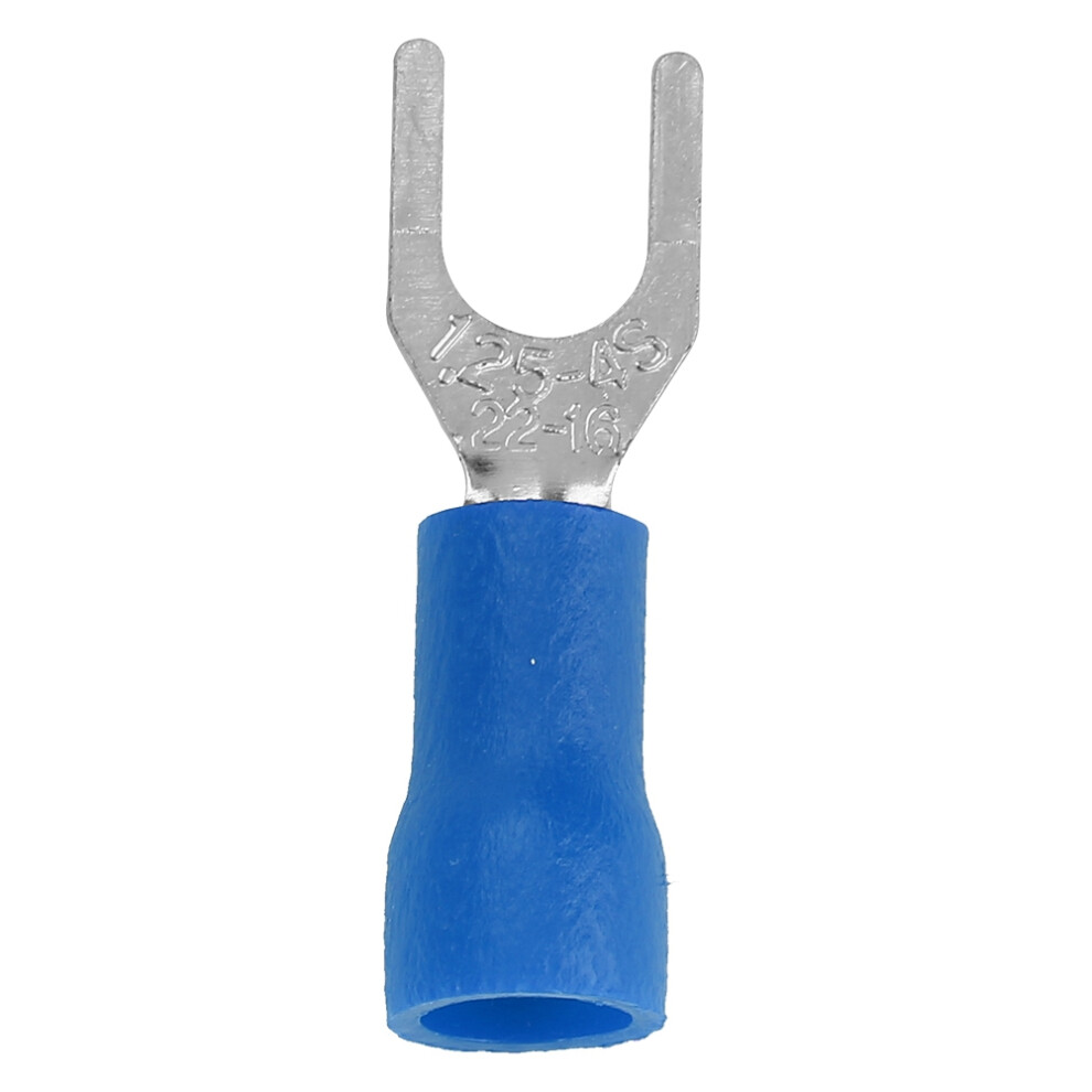 250Pcs Blue Insulated Electrical Wire Terminals Crimp Fork Connectors Set 8481341466946