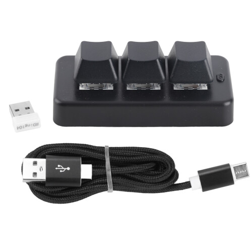 Portable 3-Key Keyboard with RGB Backlight USB Bluetooth Connectivity 1