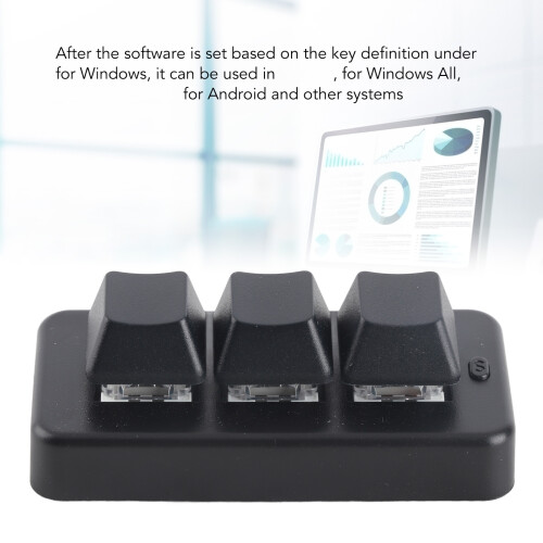 Portable 3-Key Keyboard with RGB Backlight USB Bluetooth Connectivity 2