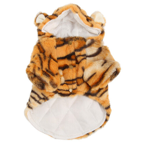 Sudadera con capucha para perro Halloween Tiger Grain - S, café 1