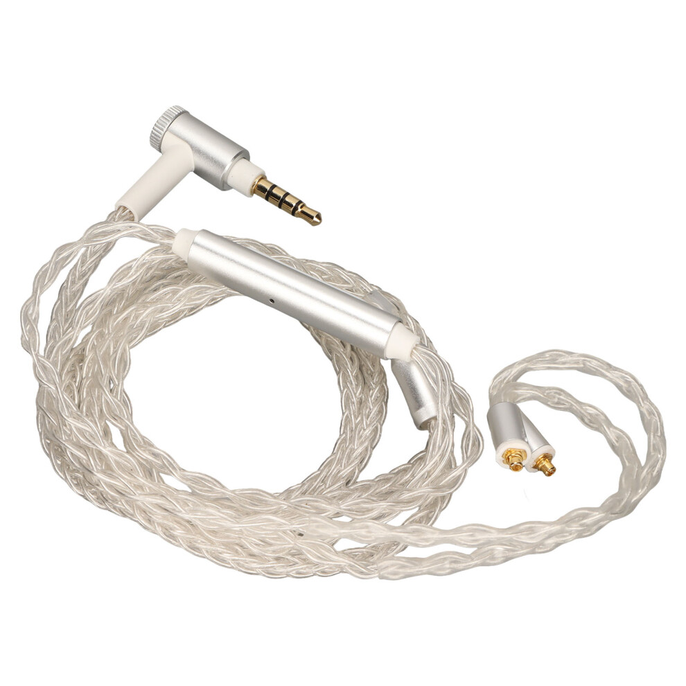 8 Core Plated Mmcx Earphone Upgrade Cable 120Cm With Mic Silver/White 5021341467586