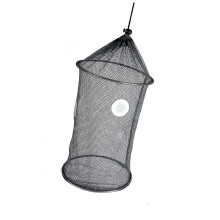 Foldable Fishing Lure Floating Fish Basket 20x30cm Black Rubber-Coated Mesh Sturdy Fishing Net for Shrimp Bait