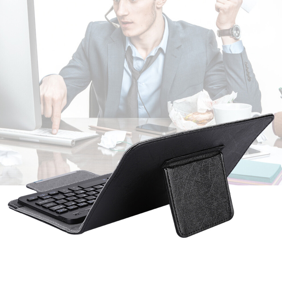7''-7.9'' Bluetooth Pu Leather Keyboard Case Cover Black 3701341469545