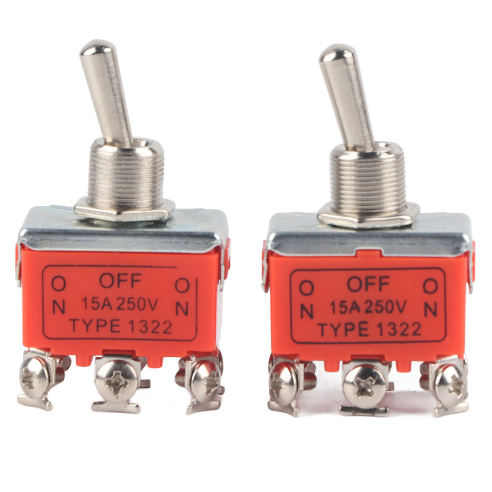 2 Pcs Dc Motor Switch 6 Pin Toggle Cw Ccw 15A - Robust Electric Control 6931341469857