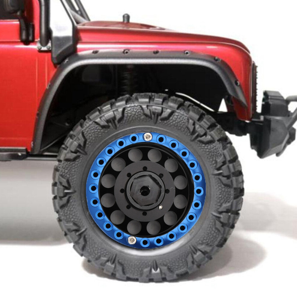 4Pcs 1.9In Aluminium Beadlock Wheel Rims For Rc Crawler, Black/Blue 4631341470250