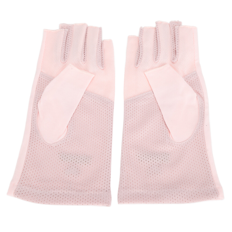 Pink Anti-UV Nail Art Gloves, 19x8cm, Cotton, Sunburn Protection-image-OPC-PJMPB78-NEW